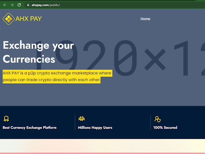 Cover image for AHX Pay is a website which do P2P Trading