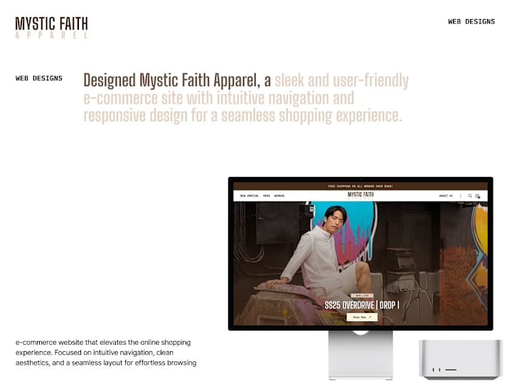 Cover image for Mystic Faith Apparel E-Commerce UI