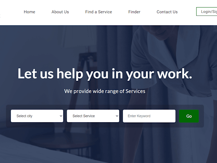 Cover image for Physical Services(cook, cleaner ,maid) selling website 