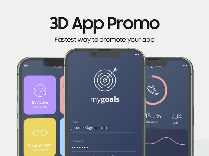 Cover image for 3D app promo, minimalist mobile app promotion video