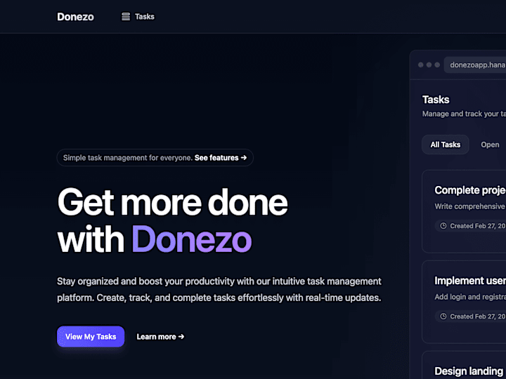 Cover image for Donezo - Task Management Made Simple