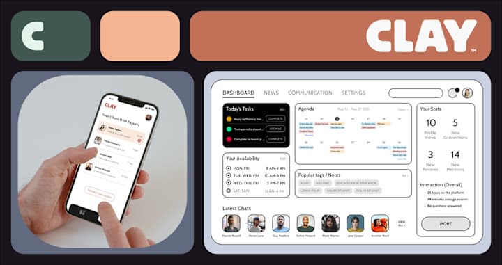 Cover image for Clay: parenting platform for web & mobile :: Behance