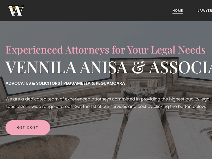 Cover image for Vennila, Anisa & Associates Website