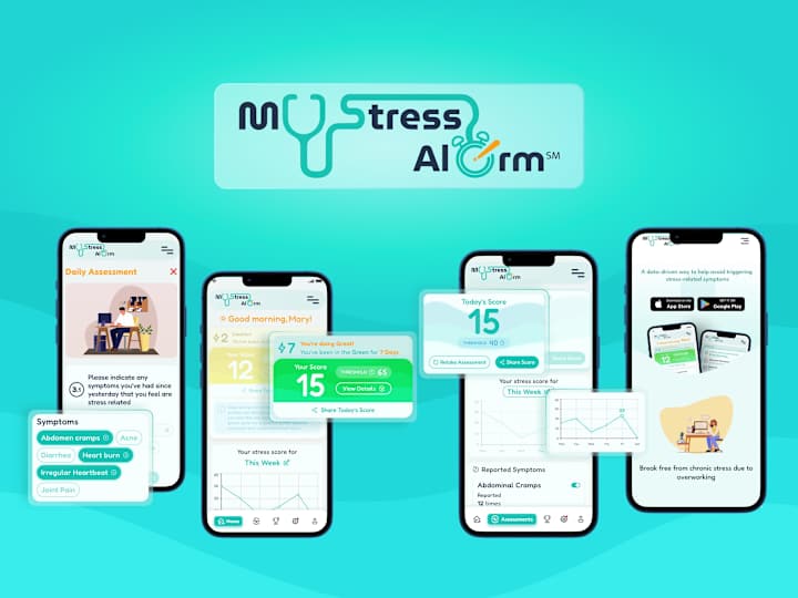 Cover image for MyStressAlarm Branding and Mobile App Design