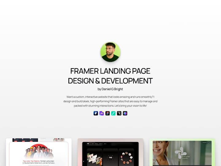 Cover image for Framer • Landing Page Design & Development