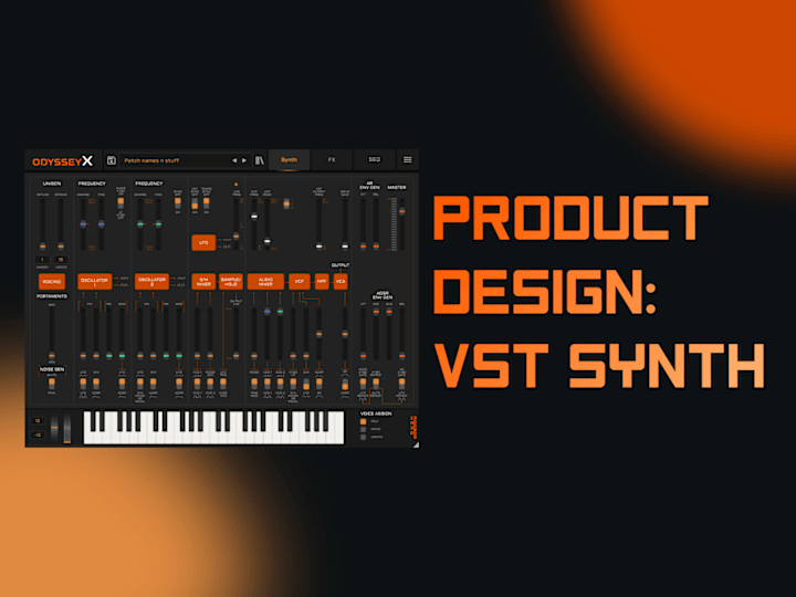 Cover image for Product UI design: VST synth plugin - OdysseyX