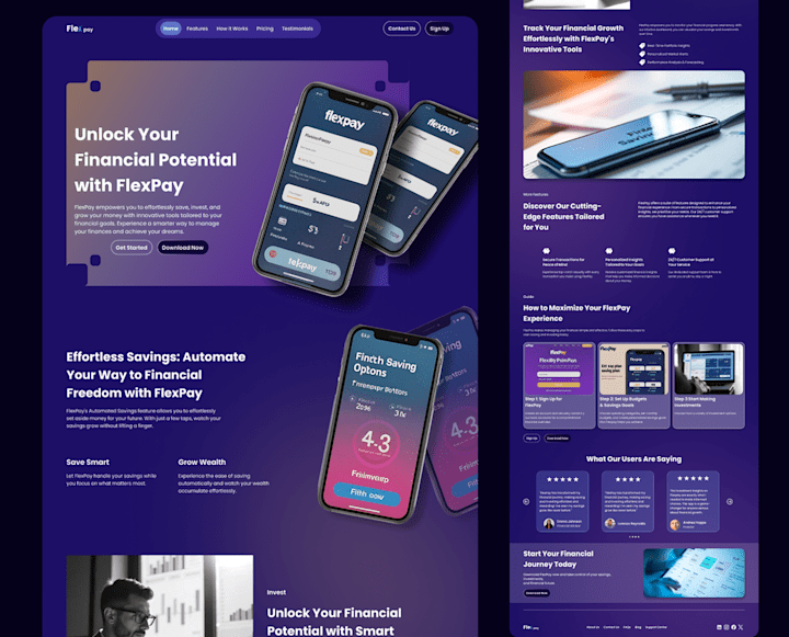 Cover image for Product Website for A Fintech App :: Behance