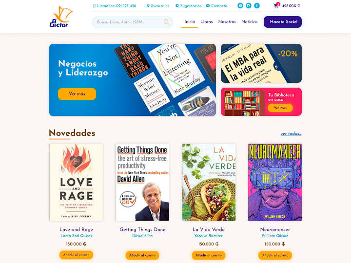 Cover image for El Lector - Bookstore Ecommerce