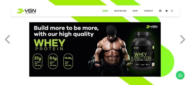 Cover image for YGN Nutrition – WordPress Website for Fitness & Nutrition Brand