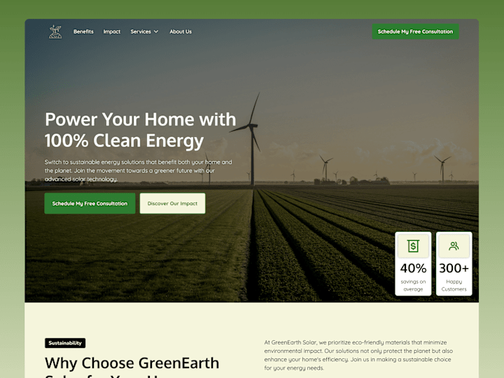 Cover image for GreenEarth Solar 🌎 | Solar Website Design 