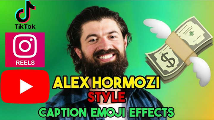 Cover image for Edit reels, shorts in alex hormozi style with caption and emojis