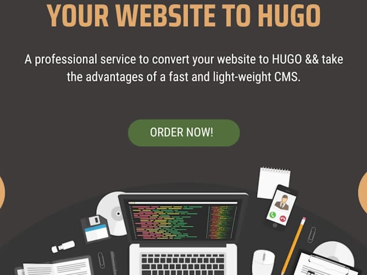 Cover image for convert/develop a professional Hugo website