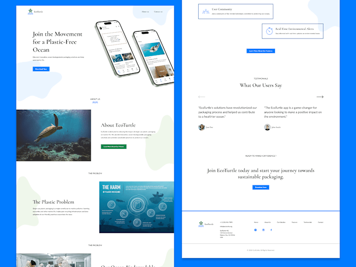 Cover image for EcoTurtle App Landing Page