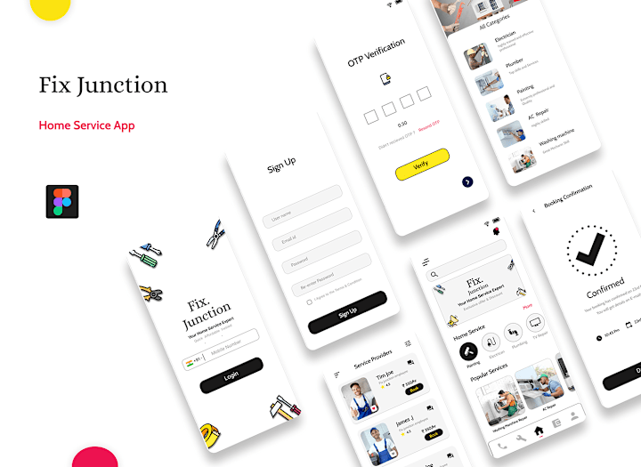 Cover image for Fix Junction Home Repair Service Mobile App :: Behance