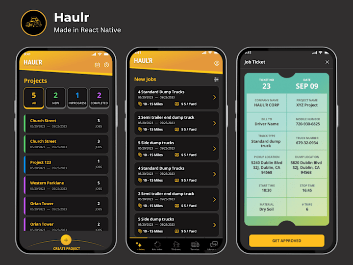 Cover image for Haulr Mobile - A Trucking & Construction Industry Solution 