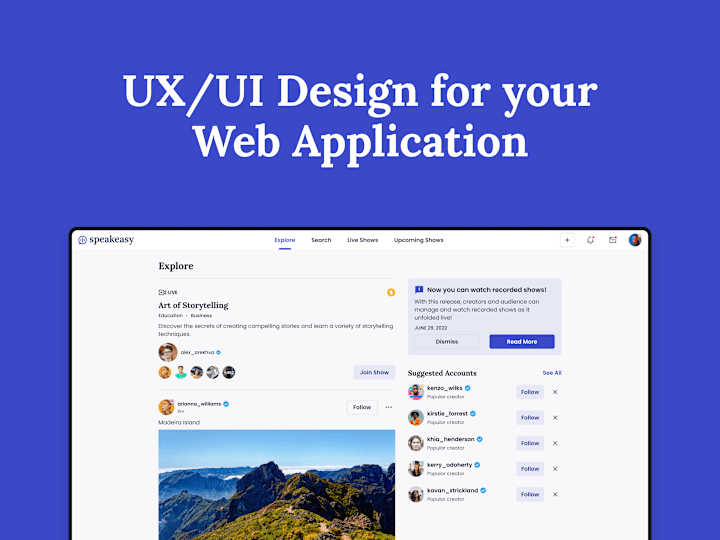 Cover image for Intuitive and Exclusive UX & UI Design for your Web Application