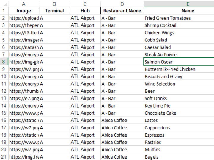 Cover image for Comprehensive Menu Data Collection for Hartsfield-Jackson Atlant