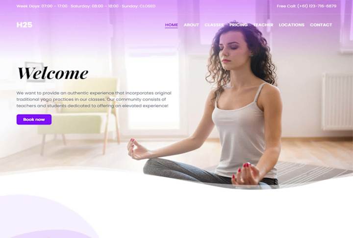 Cover image for Yoga instructor website