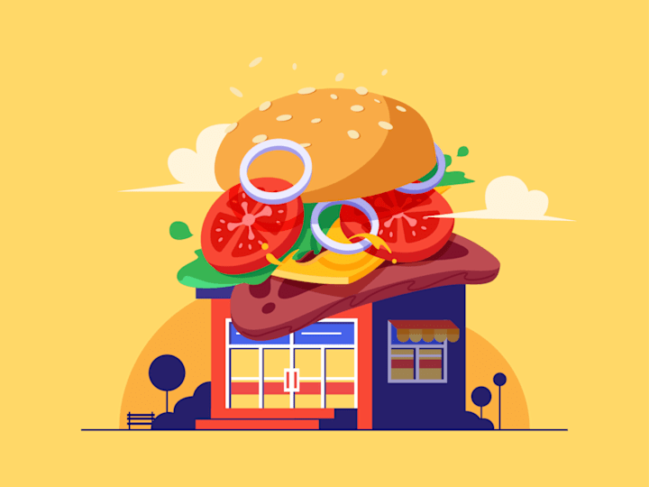 Cover image for Burger Shop Illustration