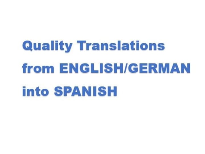Cover image for Spanish translations by a Spanish Native speaker from Spain
