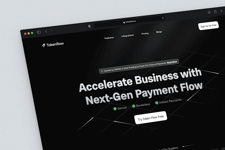 Cover image for Tokenflow: Landing Page Design and Framer Development