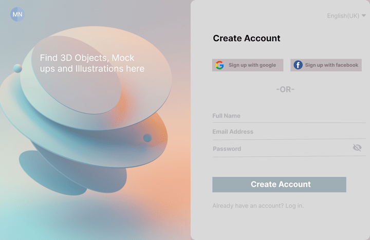 Cover image for Sign up landing page
