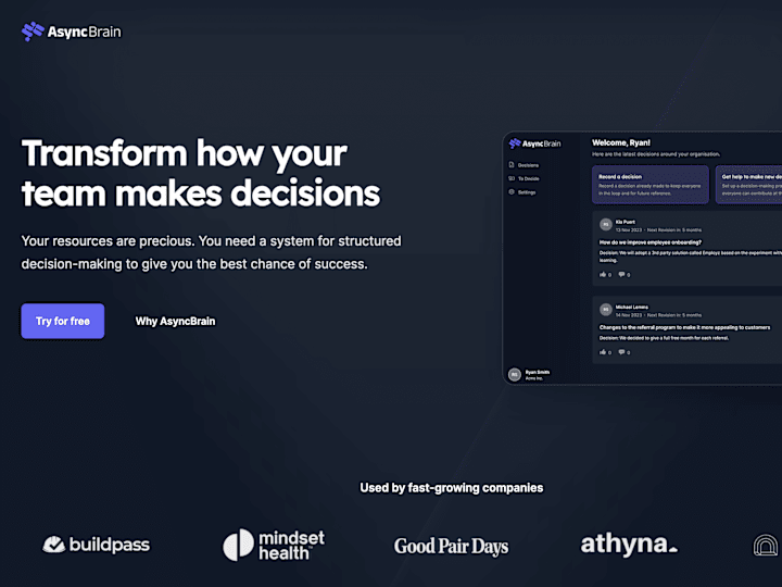 Cover image for AsyncBrain: Decision-Making Platform with AI