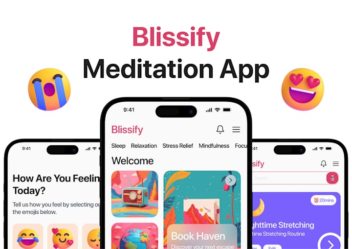 Cover image for Blissify - Meditation App UI/UX Case Study