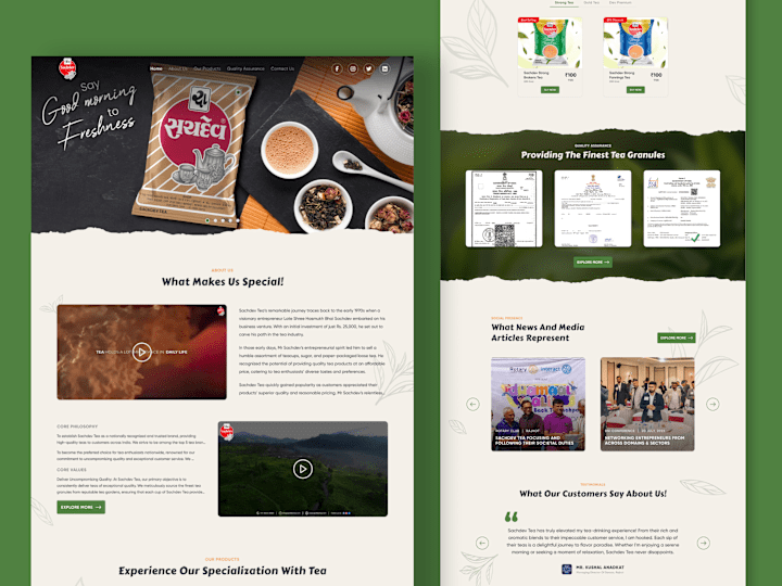 Cover image for Redesigning Sachdev Tea Manufacturing Company Website
