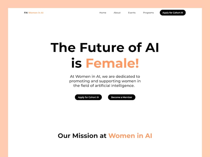 Cover image for Women In AI - Website UI Design