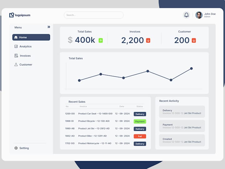 Cover image for Dashboard Invoice Tracking