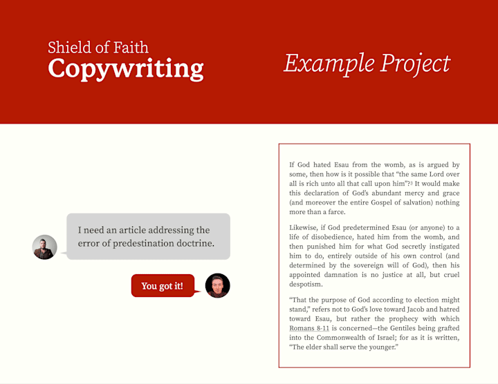 Cover image for Example Project | Shield of Faith Copywriting