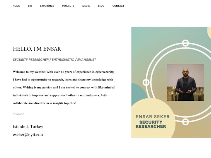 Cover image for Ensar Seker Personal Portfolio
