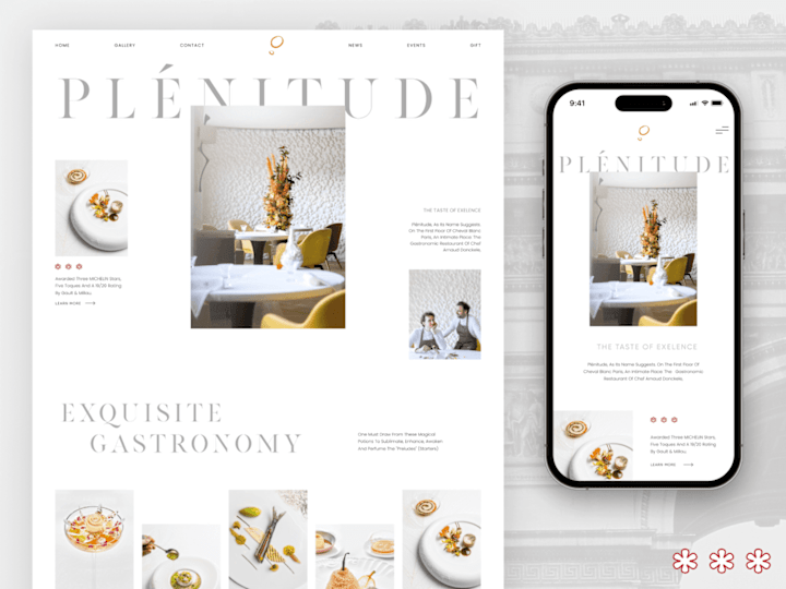 Cover image for Plénitude - Michelin-Starred Restaurant Website Design Concept