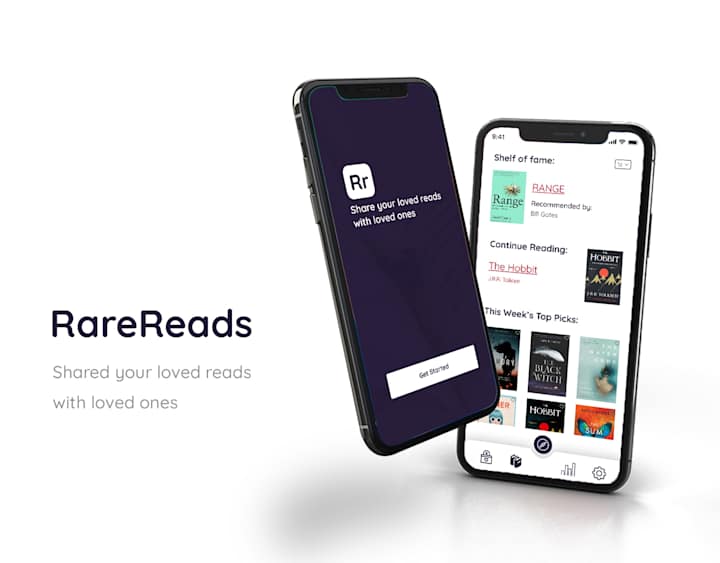 Cover image for RareReads IOS Reading App UI/UX 