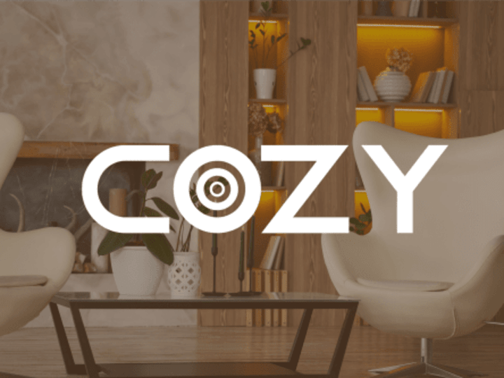Cover image for logo design and brand identity for a home decor brand "cozy"