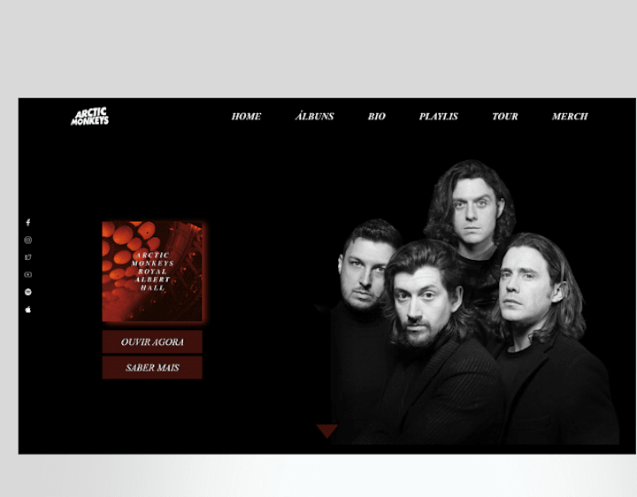 Cover image for Redesign website - Arctic Monkeys :: Behance