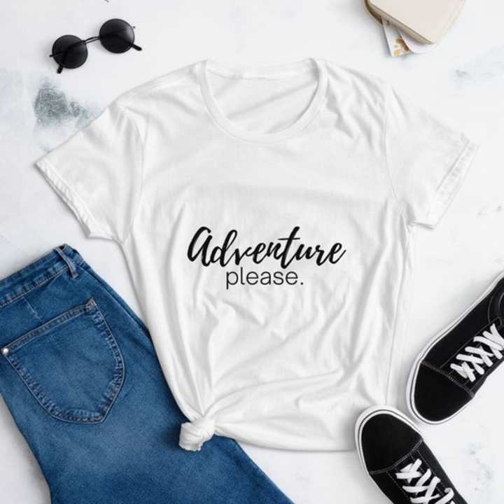 Cover image for Adventure Please Quote Women’s T-shirt Gift for Travel | Etsy