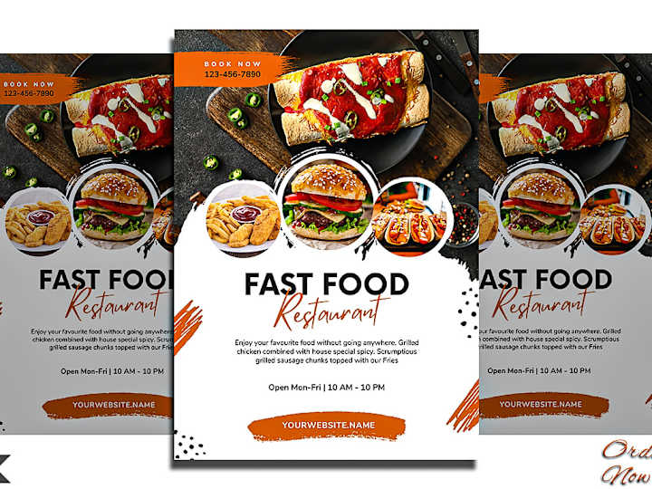 Cover image for I will design creative food flyer, party flyer, corporate flyer,