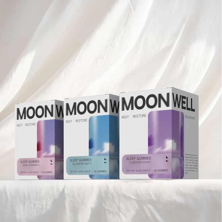 Cover image for Moonwell | Sleep Gummies | Branding & Packaging Design