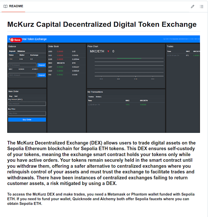 Cover image for McKurz Capital Decentralized Exchange