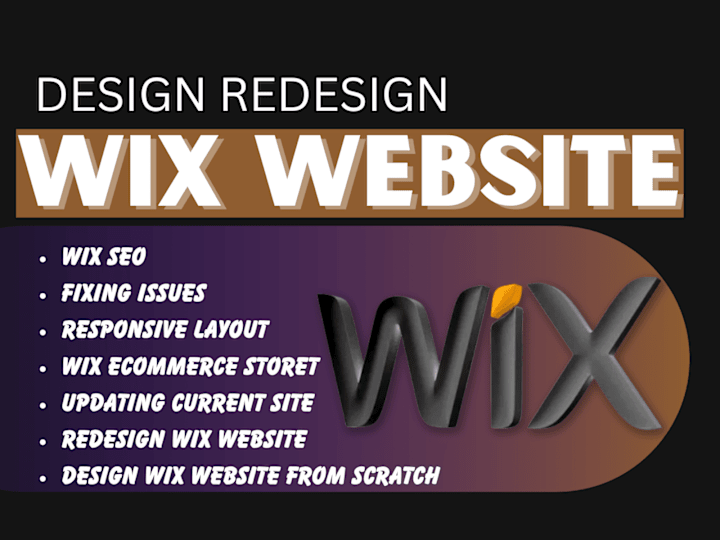 Cover image for design wix or redesign a wix website design or wix online store