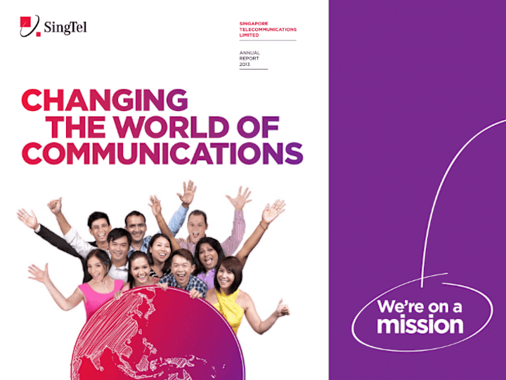 Cover image for Copywriting of SingTel Annual Report FY2013