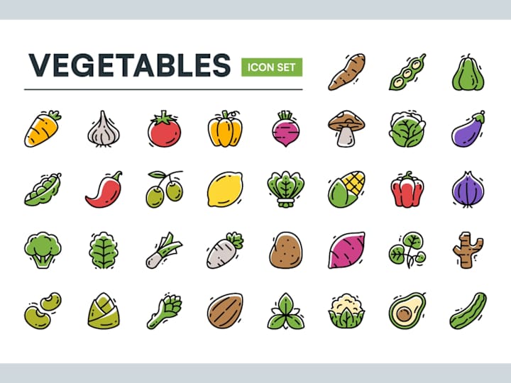 Cover image for Vegetables Icon Set