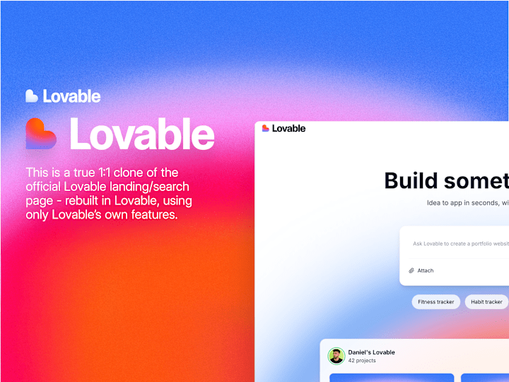Cover image for Lovable Homepage Clone Template
