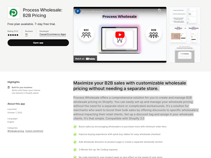 Cover image for Process Wholesale: B2B Pricing - Wholesale App on Shopify | Sho…