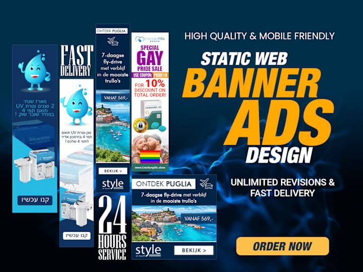 Cover image for I will design awesome website banners, banner ad, google ad