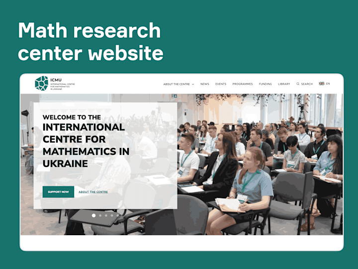 Cover image for  A web platform for International Centre for Mathematics Ukraine