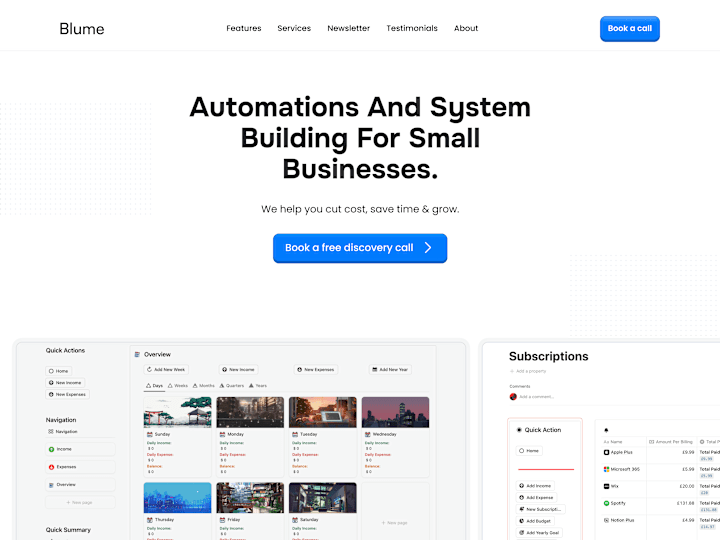 Cover image for Blume - Landing Page Design & Development
