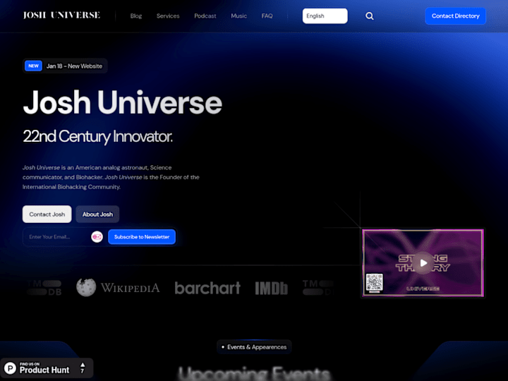 Cover image for Website Creation - Josh Universe